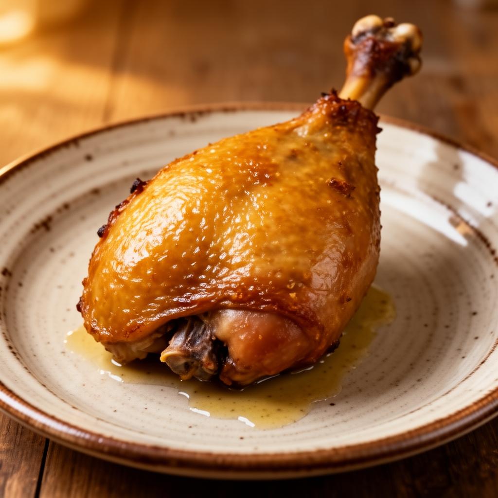 Cuisse de canard confite rôtie